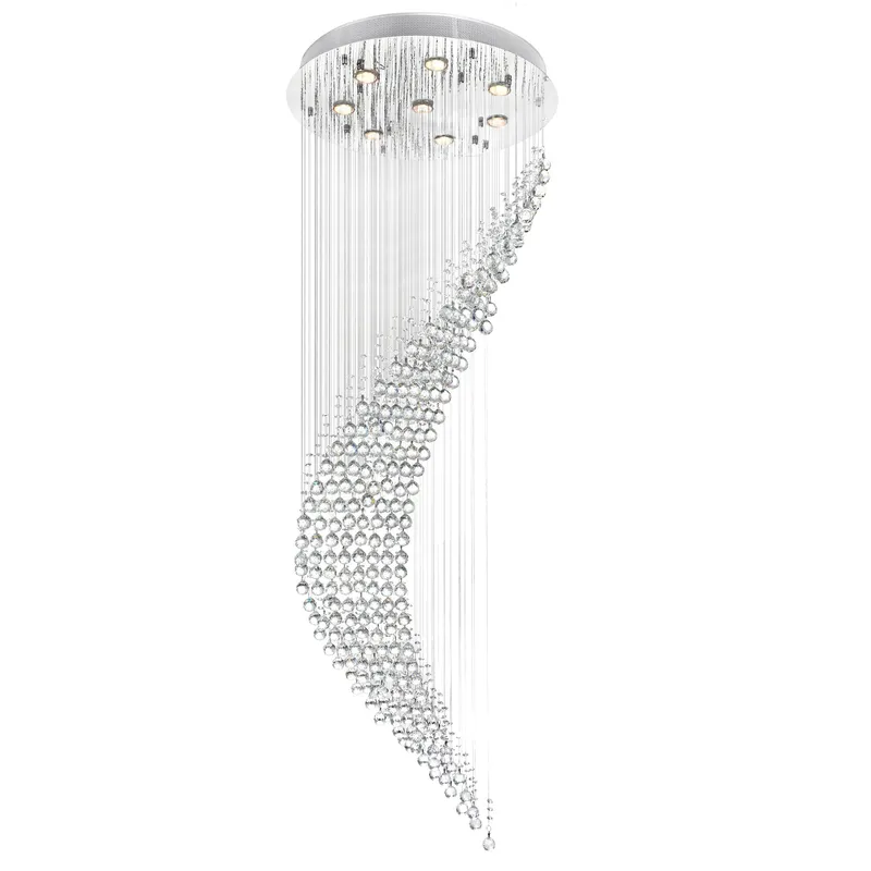 Ribbon 8 Light Chandelier With Chrome Finish — CWI Lighting LED Pendant Lights  