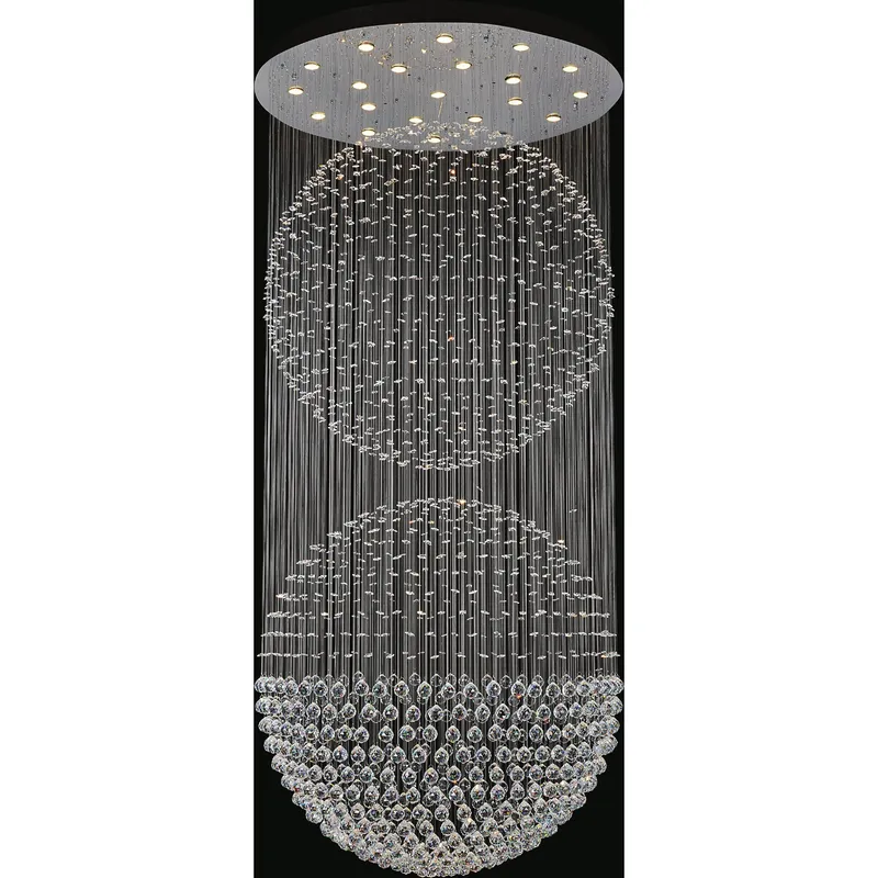 Double Sphere 21 Light Chandelier With Chrome Finish — CWI Lighting LED Pendant Lights  