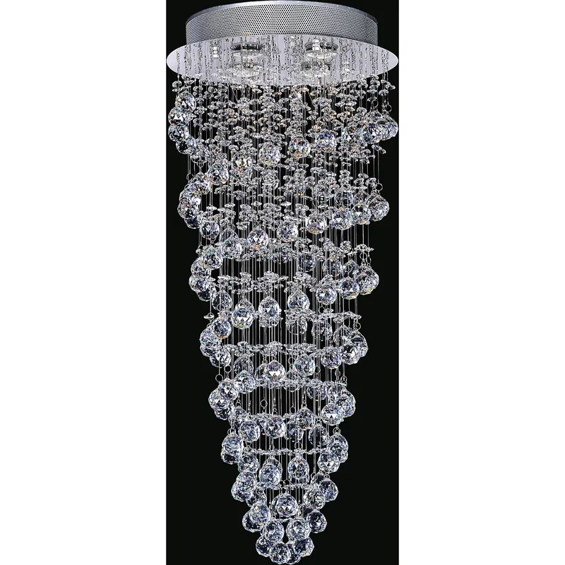 Double Spiral 4 Light Chandelier With Chrome Finish — CWI Lighting LED Pendant Lights  
