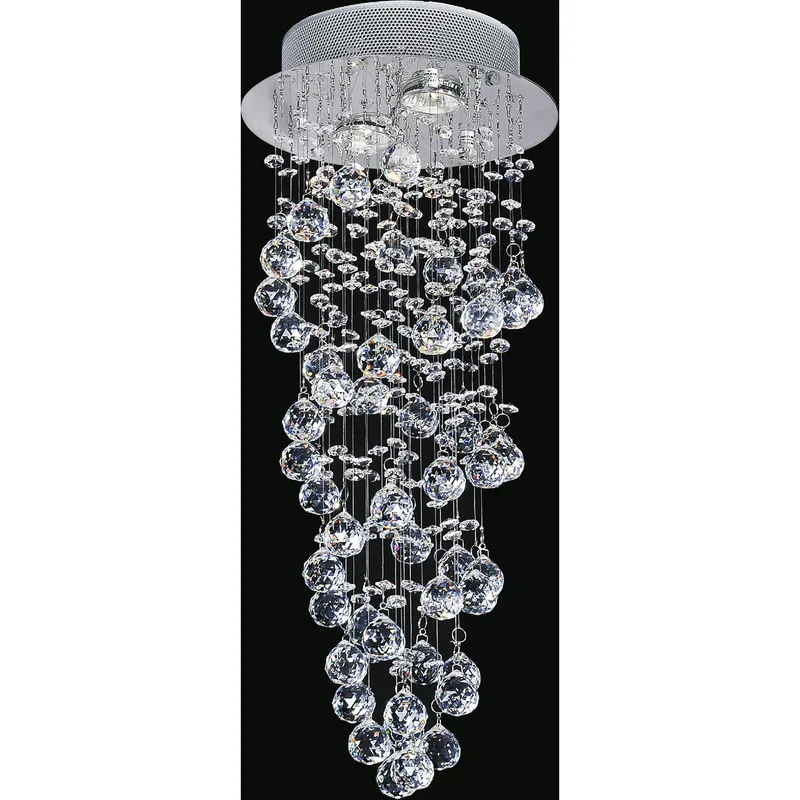 Double Spiral 2 Light Chandelier With Chrome Finish — CWI Lighting LED Pendant Lights  