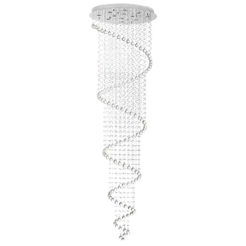 Spiral 12 Light Chandelier With Chrome Finish — CWI Lighting LED Pendant Lights  