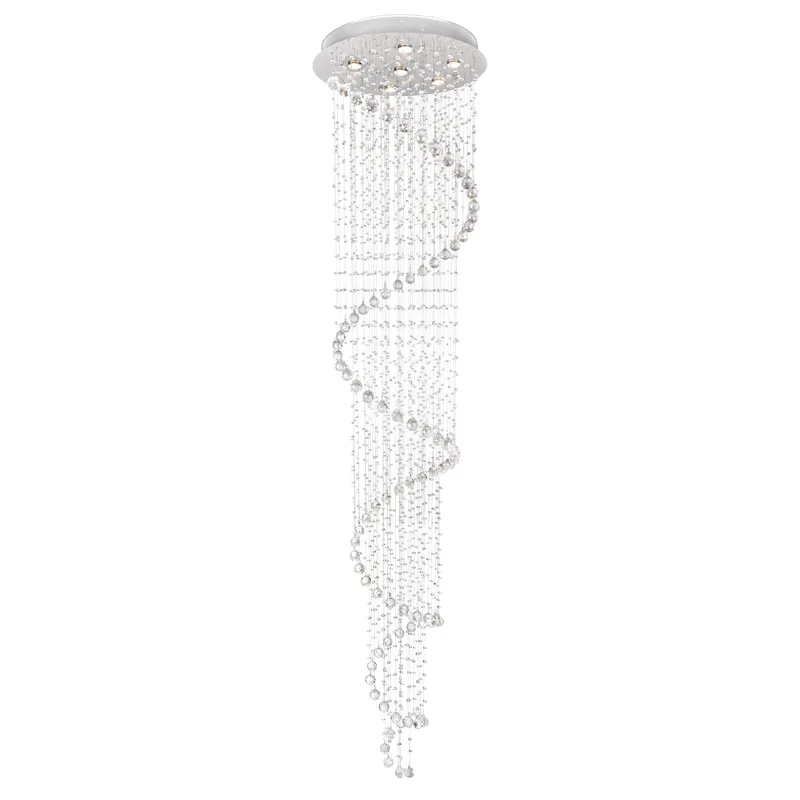 Spiral 6 Light Chandelier With Chrome Finish — CWI Lighting LED Pendant Lights  