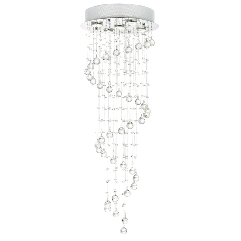 Spiral 5 Light Flush Mount With Chrome Finish — CWI Lighting LED Pendant Lights  
