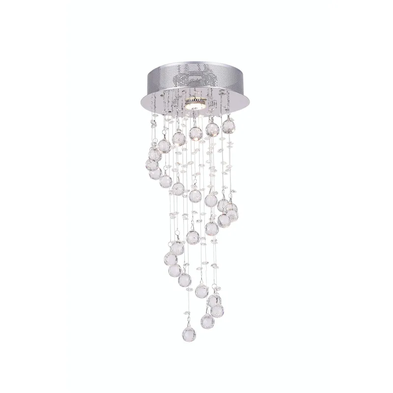 Spiral 1 Light Chandelier With Chrome Finish — CWI Lighting LED Pendant Lights  