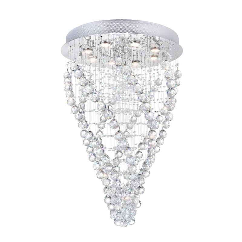 Twister 8 Light Chandelier With Chrome Finish — CWI Lighting LED Pendant Lights  