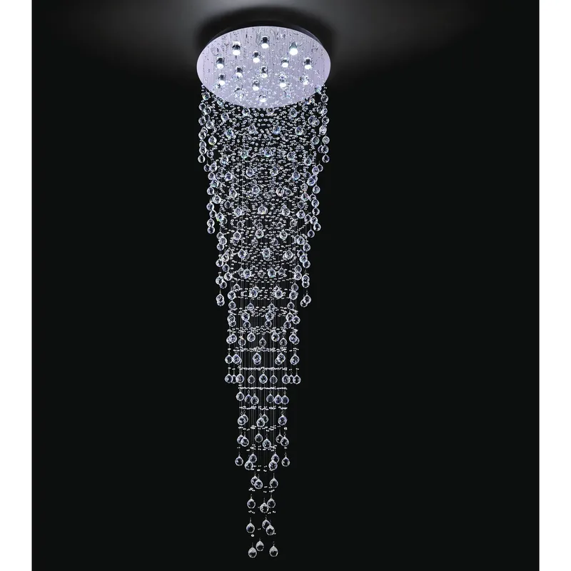Rain Drop 16 Light 32in Chrome Chandelier — CWI Lighting LED Pendant Lights  