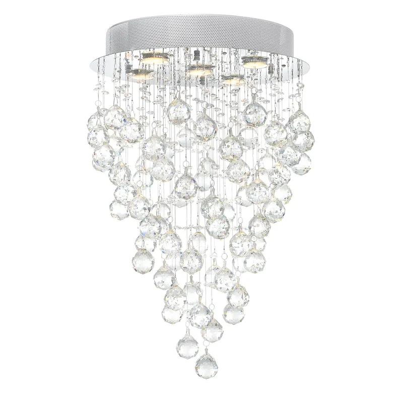 Rain Drop 5 Light 16in Chrome Chandelier — CWI Lighting LED Pendant Lights  