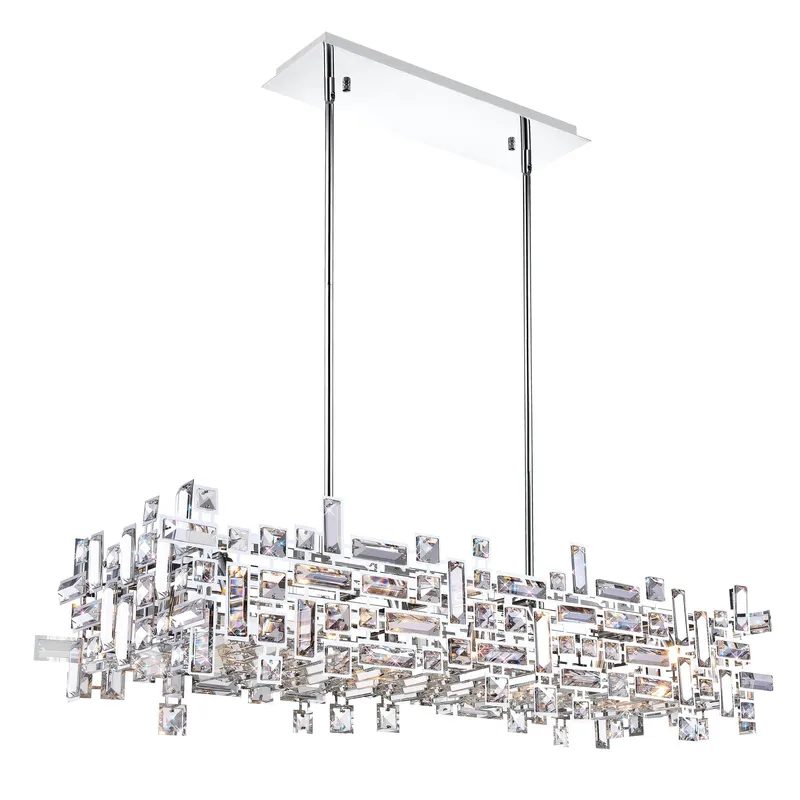 Arley 12 Light Chrome Island Chandelier — CWI Lighting LED Pendant Lights  