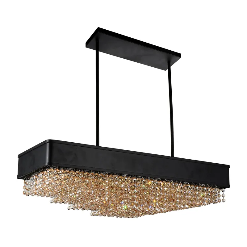 Medina 10 Light Drum Shade Chandelier With Black Finish — CWI Lighting LED Pendant Lights  
