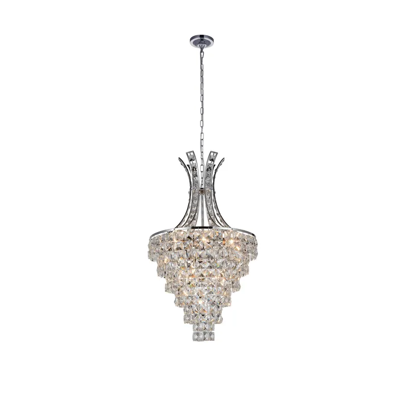 Chique 9 Light Chandelier With Chrome Finish — CWI Lighting LED Pendant Lights  