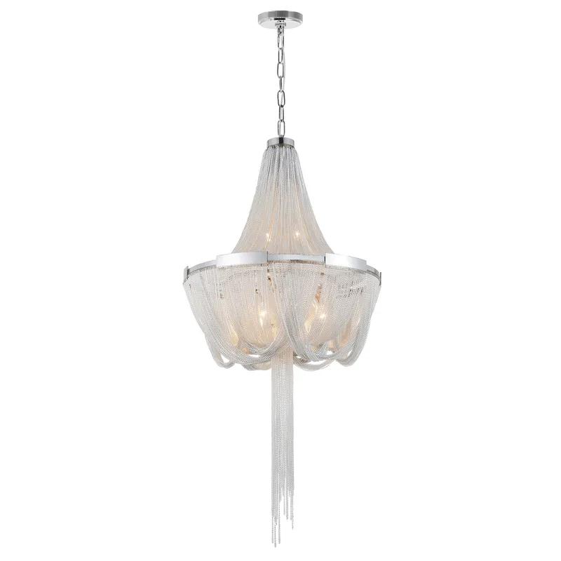 Enchanted 6 Light Down Chandelier With Chrome Finish — CWI Lighting LED Pendant Lights  