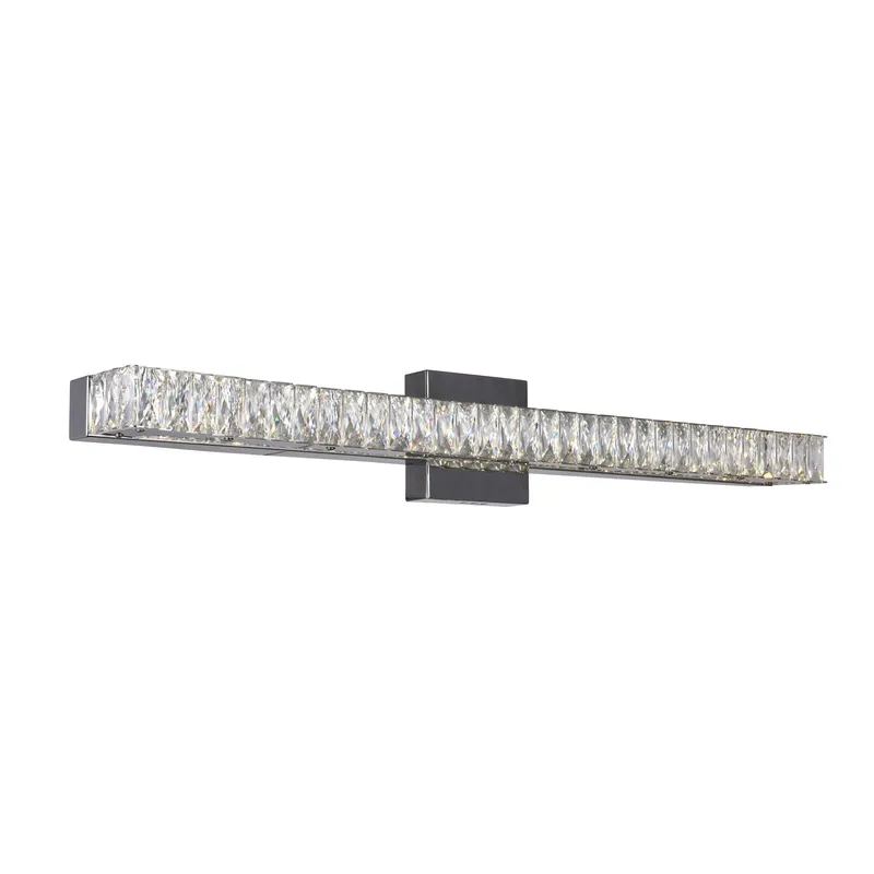 Milan Integrated LED 32in Chrome Vanity Light — CWI Lighting LED Wall Lights  