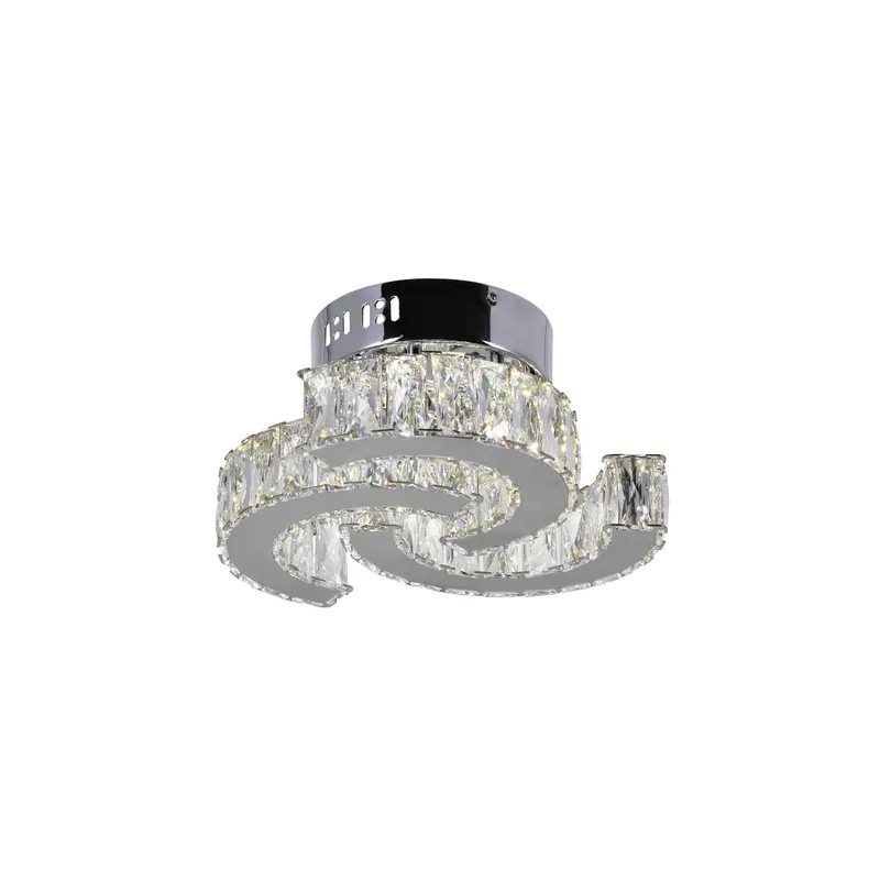 Vienna Integrated LED Chrome Flush Mount — CWI Lighting LED Ceiling Lights  