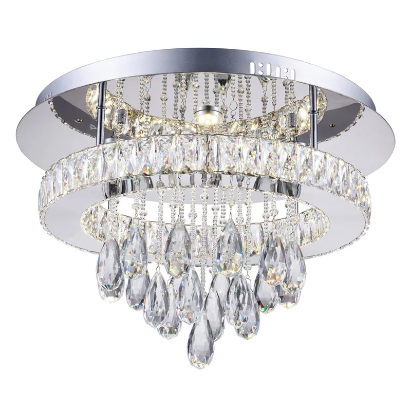 Veil Integrated LED Chrome Flush Mount — CWI Lighting LED Ceiling Lights  