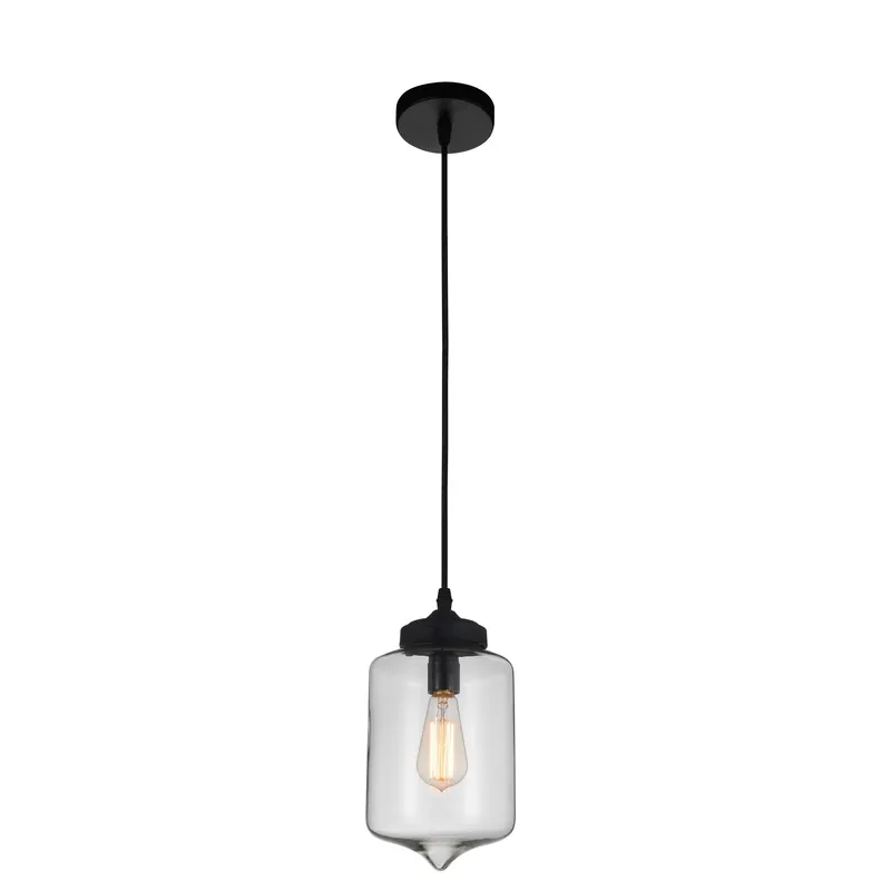 Glass 1 Light Down Mini Pendant With Clear Finish — CWI Lighting LED Pendant Lights  