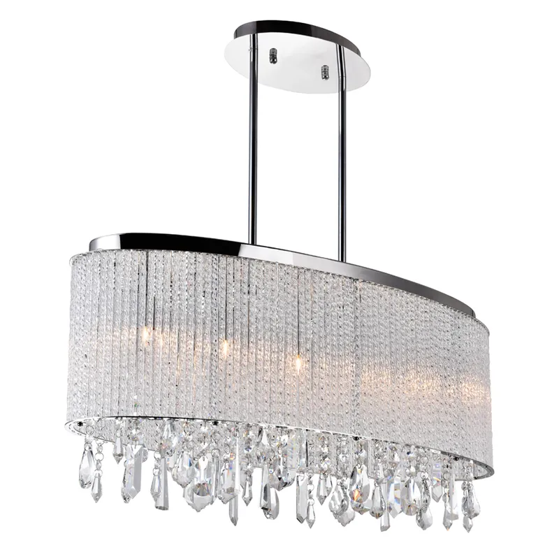 Benson 5 Light Drum Shade Chandelier With Chrome Finish — CWI Lighting LED Pendant Lights  