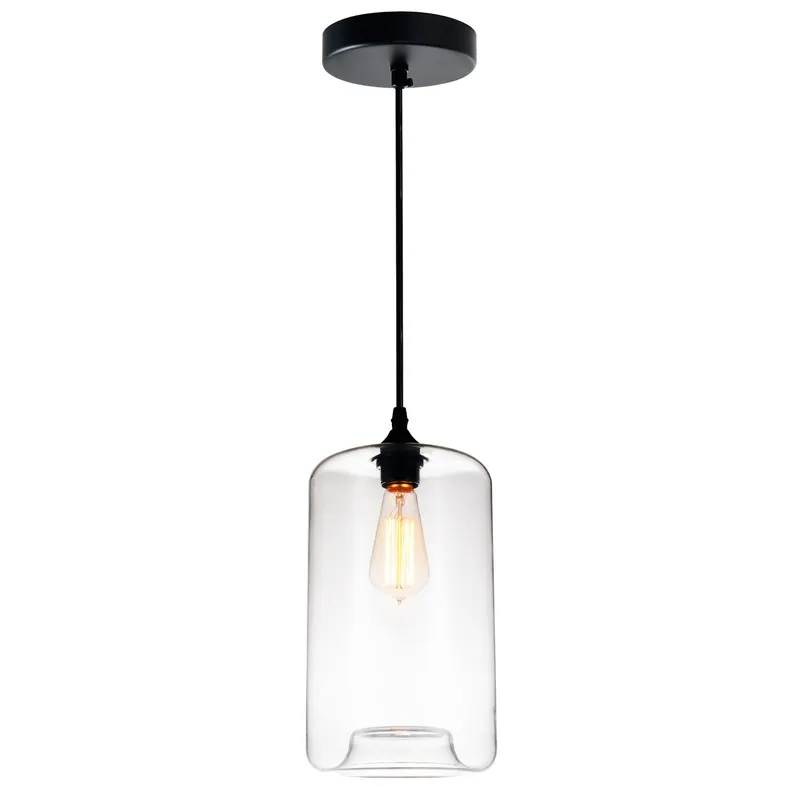 Glass 1 Light 7in Clear Down Mini Pendant — CWI Lighting LED Pendant Lights  