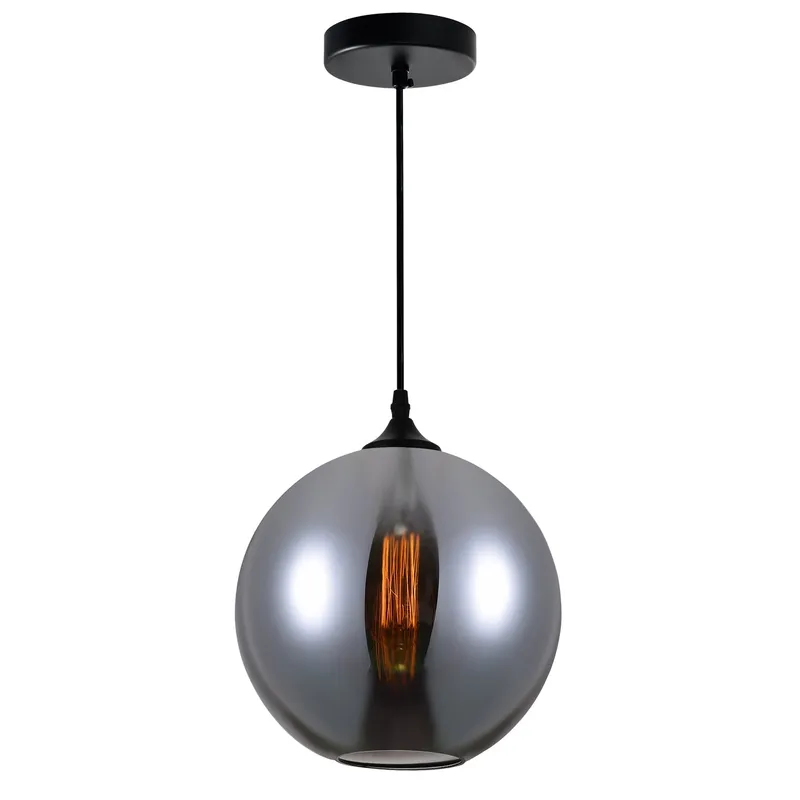 Glass 1 Light 10in Smoke Down Mini Pendant — CWI Lighting LED Pendant Lights  