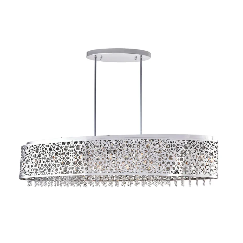 Bubbles 16 Light Drum Shade Chandelier With Chrome Finish — CWI Lighting LED Pendant Lights  