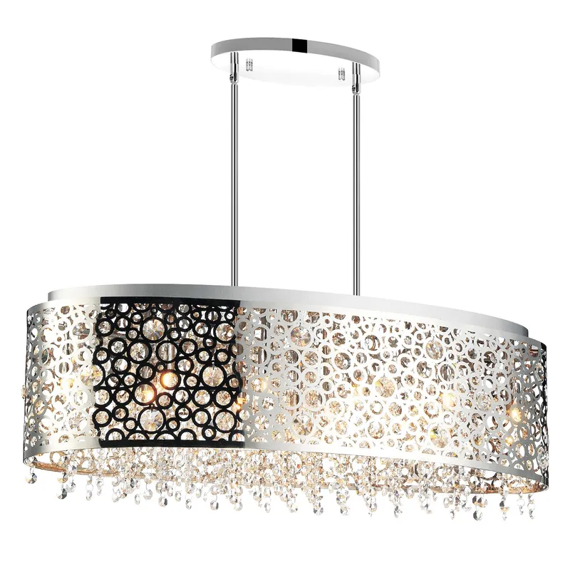 Bubbles 11 Light Drum Shade Chandelier With Chrome Finish — CWI Lighting LED Pendant Lights  