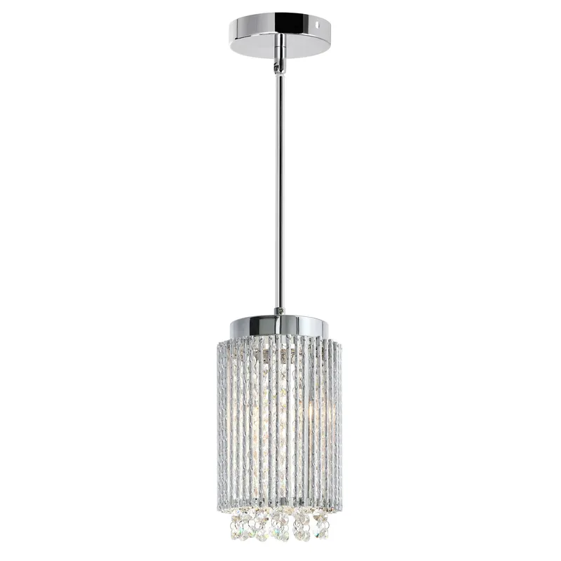 Claire 2 Light Drum Shade Mini Pendant With Chrome Finish — CWI Lighting LED Pendant Lights  
