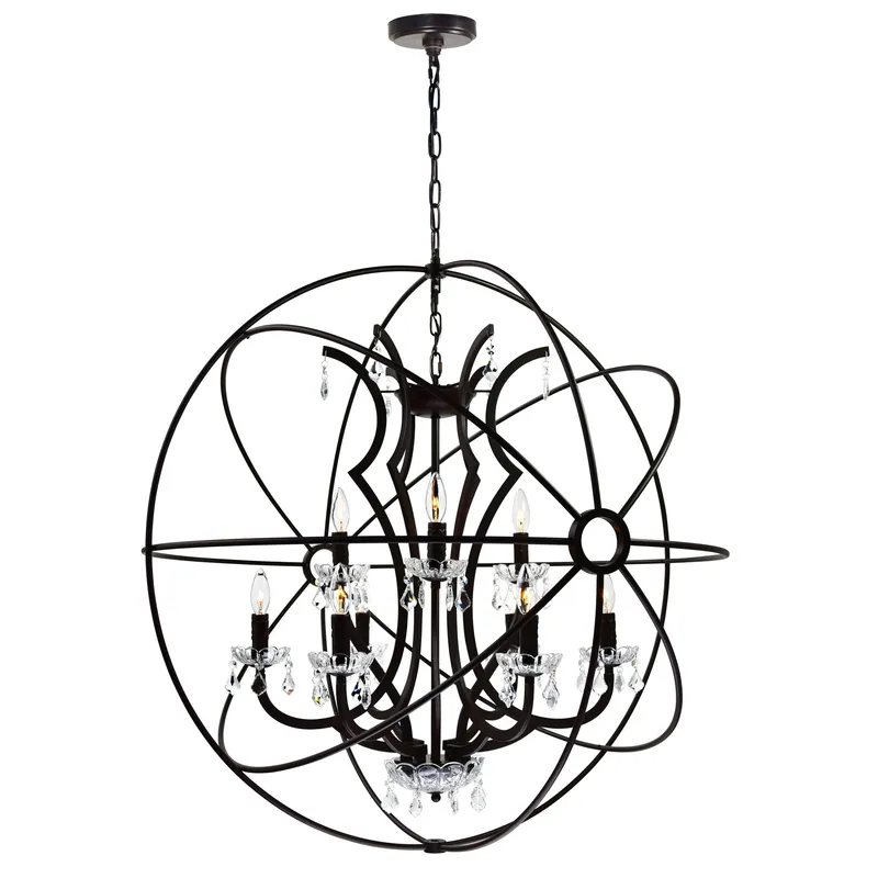 Campechia 12 Light Up Chandelier With Brown Finish — CWI Lighting LED Pendant Lights  