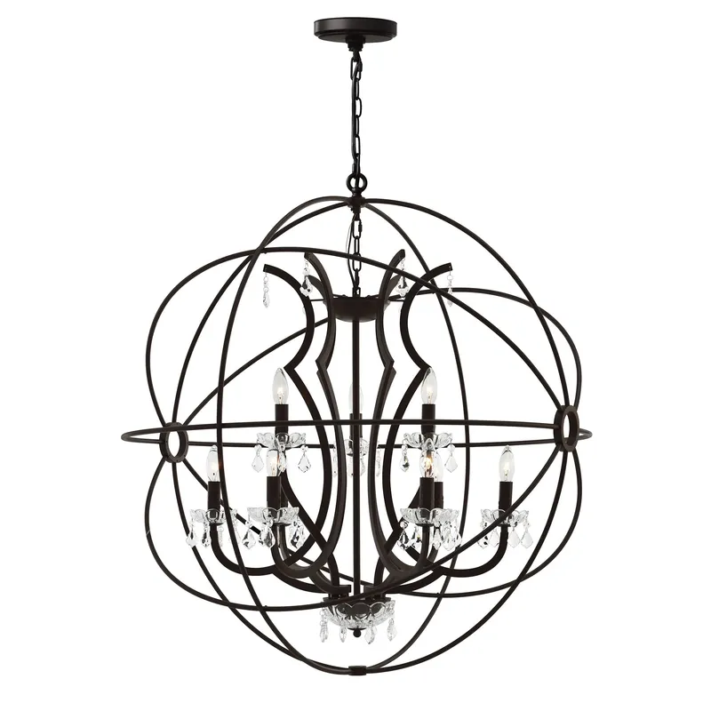 Campechia 9 Light Up Chandelier With Brown Finish — CWI Lighting LED Pendant Lights  