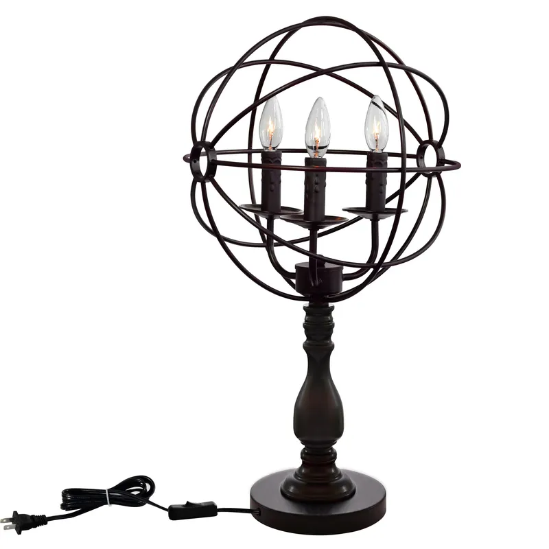 Arza 3 Light Table Lamp With Brown Finish — CWI Lighting LED General Lighting  