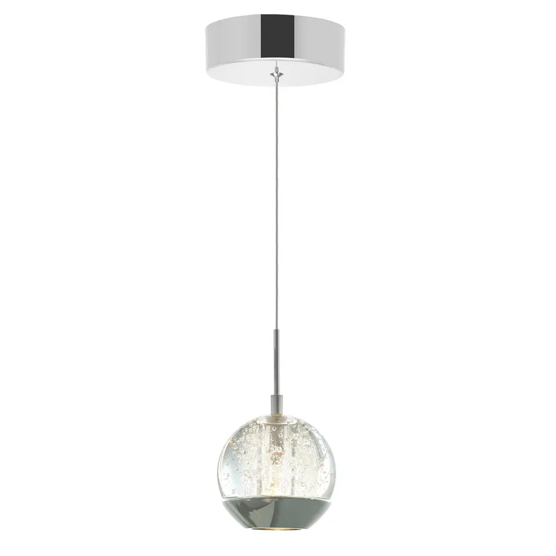 Perrier 1 Light 5in Chrome Down Mini Pendant — CWI Lighting LED Pendant Lights  