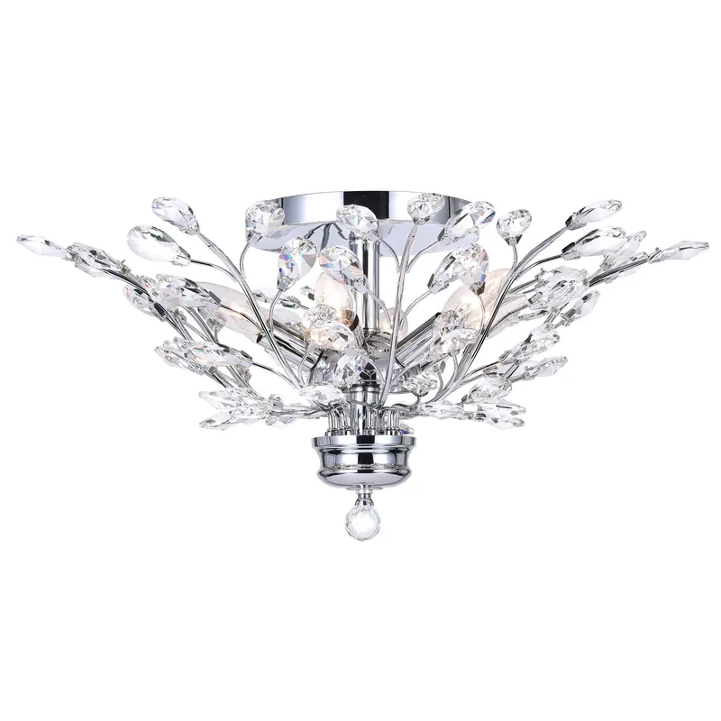 Ivy 6 Light 22in Chrome Flush Mount — CWI Lighting LED Ceiling Lights  