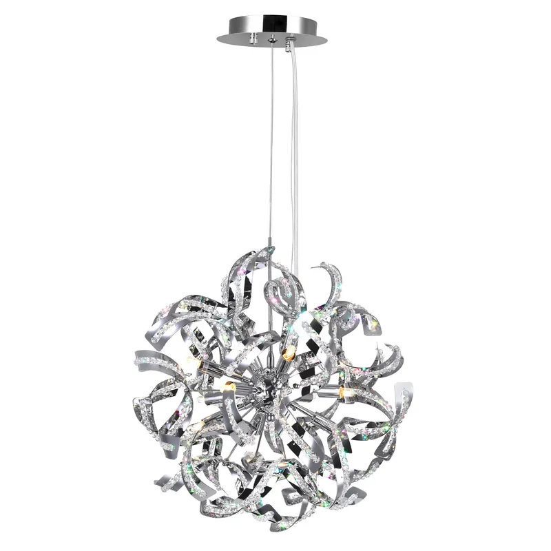 Swivel 18 Light 29in Chrome Chandelier — CWI Lighting LED Pendant Lights  