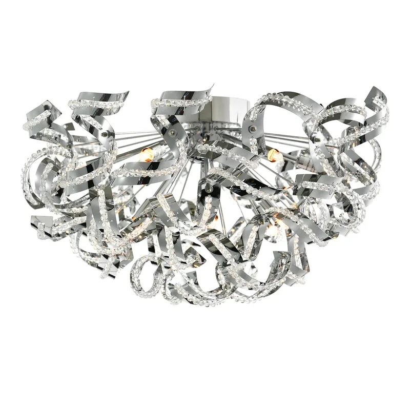 Swivel 13 Light 22in Chrome Flush Mount — CWI Lighting LED Ceiling Lights  