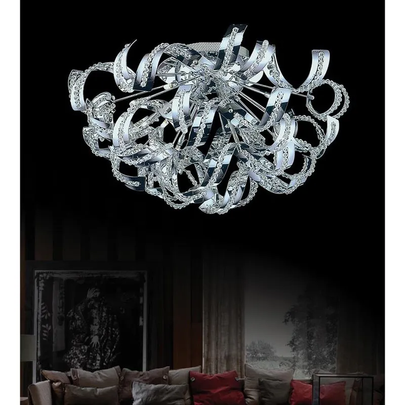 Swivel 9 Light 18in Chrome Flush Mount — CWI Lighting LED Ceiling Lights  