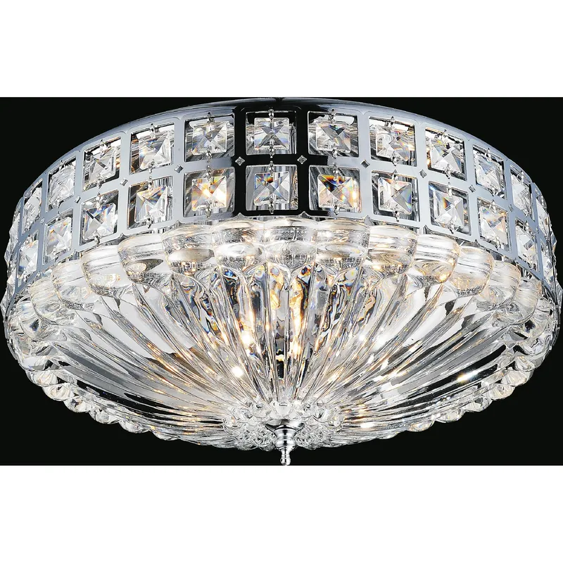 Bloome 6 Light Bowl Flush Mount With Chrome Finish — CWI Lighting LED Ceiling Lights  