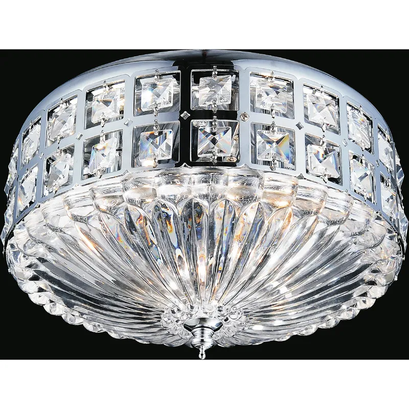 Bloome 4 Light Bowl Flush Mount With Chrome Finish — CWI Lighting LED Ceiling Lights  