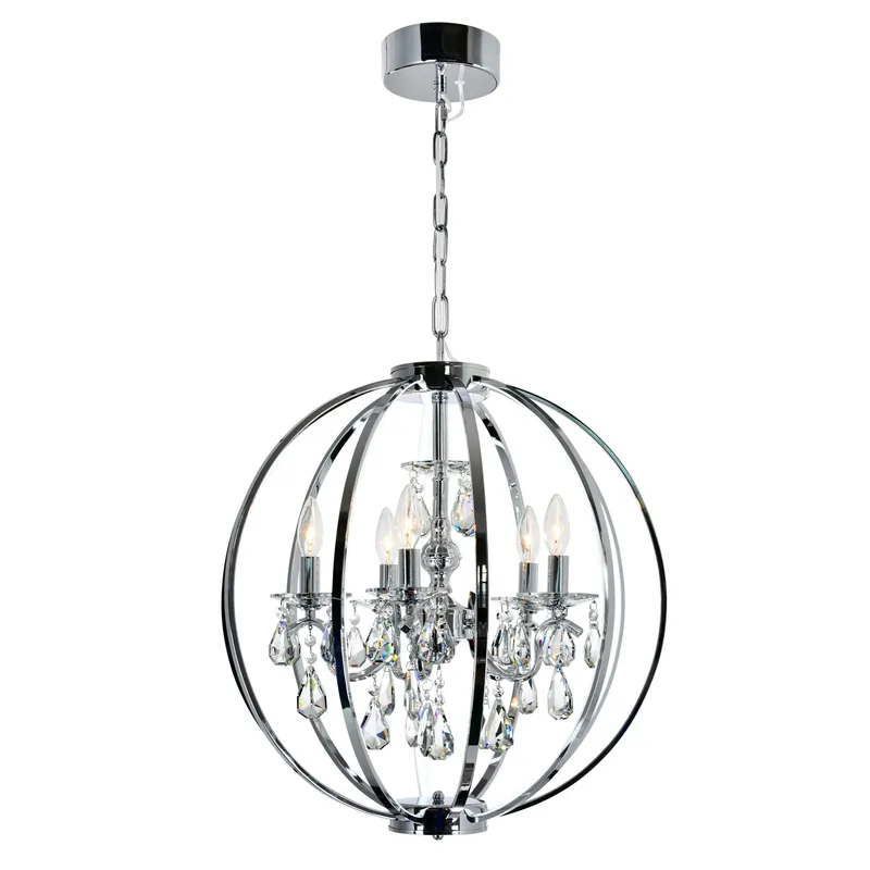 Abia 5 Light Chrome Chandelier — CWI Lighting LED Pendant Lights  