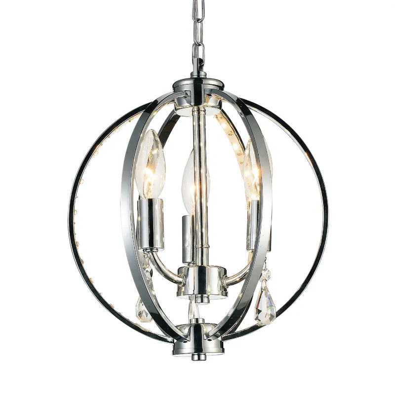 Abia 3 Light Chrome Mini Pendant — CWI Lighting LED Pendant Lights  