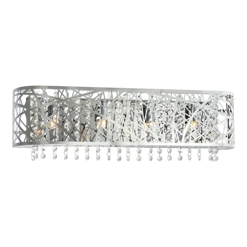 Eternity 4 Light 26in Chrome Vanity Light — CWI Lighting LED Wall Lights  