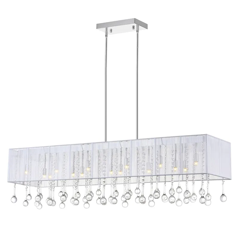 Water Drop 17 Light Drum Shade Chandelier With Chrome Finish — CWI Lighting LED Pendant Lights  