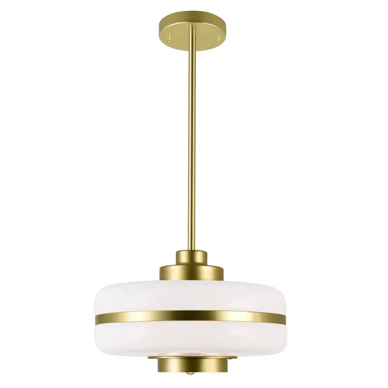 Elementary 1 Light Down Pendant With Pearl Gold Finish — CWI Lighting LED Pendant Lights  