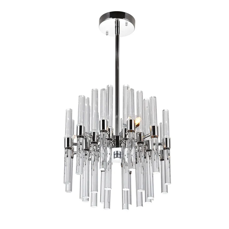 Miroir 6 Light 10in Polished Nickel Mini Pendant — CWI Lighting LED Pendant Lights  