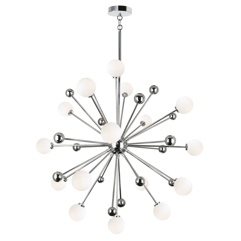 Element 17 Light Chandelier With Polished Nickel Finish — CWI Lighting LED Pendant Lights  