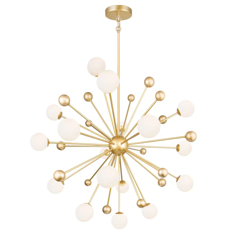 Element 17 Light 39in Sun Gold Chandelier — CWI Lighting LED Pendant Lights  