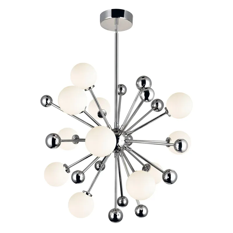 Element 11 Light Chandelier With Polished Nickel Finish — CWI Lighting LED Pendant Lights  