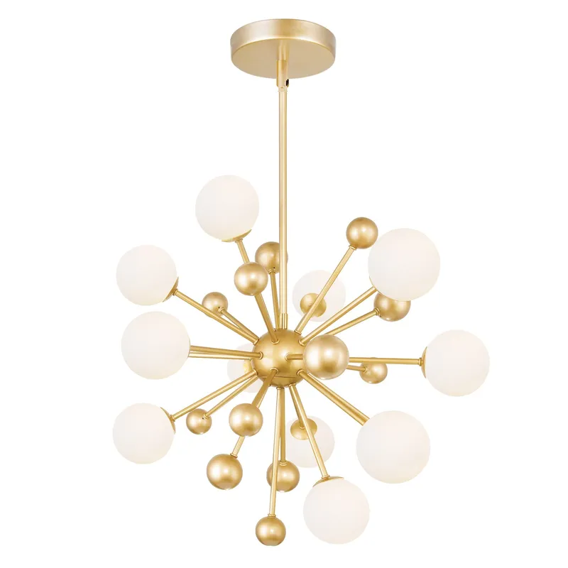 Element 11 Light 24in Sun Gold Chandelier — CWI Lighting LED Pendant Lights  