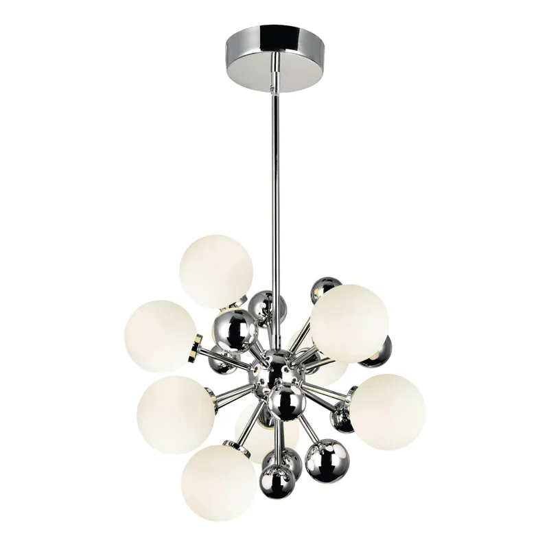 Element 8 Light Chandelier With Polished Nickel Finish — CWI Lighting LED Pendant Lights  