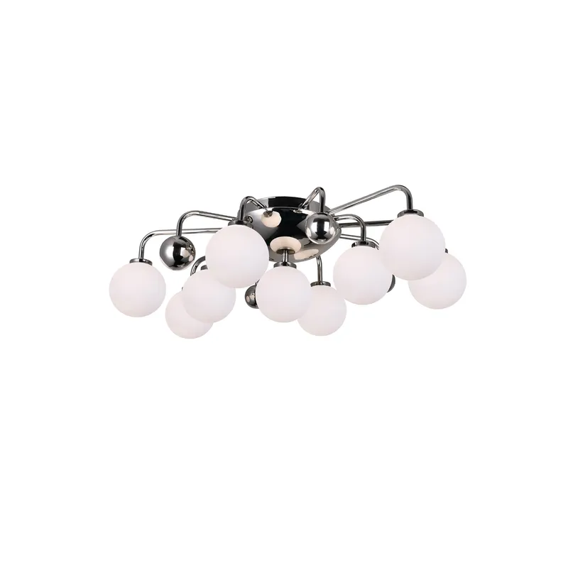 Element 9 Light Flush Mount With Polished Nickel Finish — CWI Lighting LED Ceiling Lights  