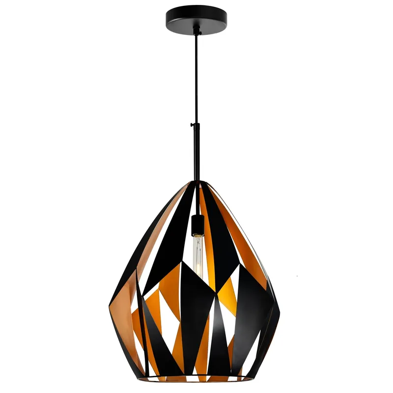 Oxide 1 Light 20in Black & Copper Down Pendant — CWI Lighting LED Pendant Lights  
