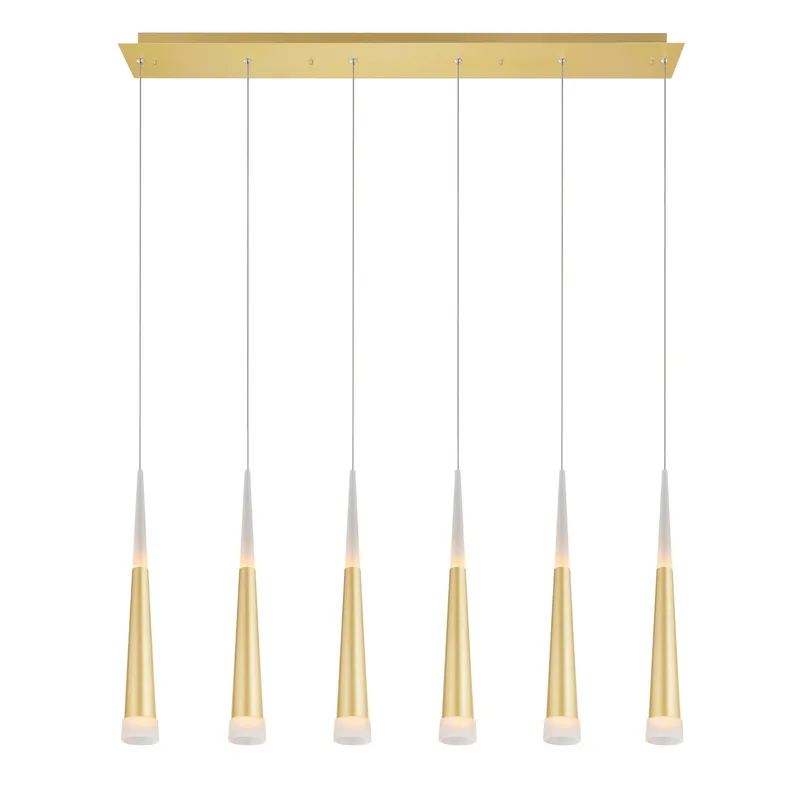 Andes Integrated LED Satin Gold Pool Table Light — CWI Lighting LED Pendant Lights  