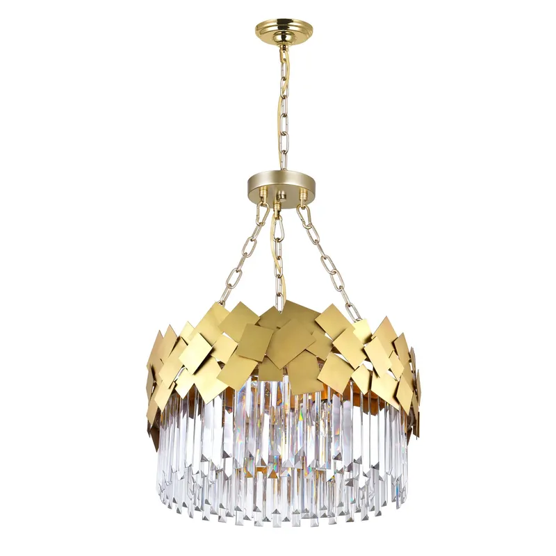 Panache 6 Light Down Chandelier With Medallion Gold Finish — CWI Lighting LED Pendant Lights  